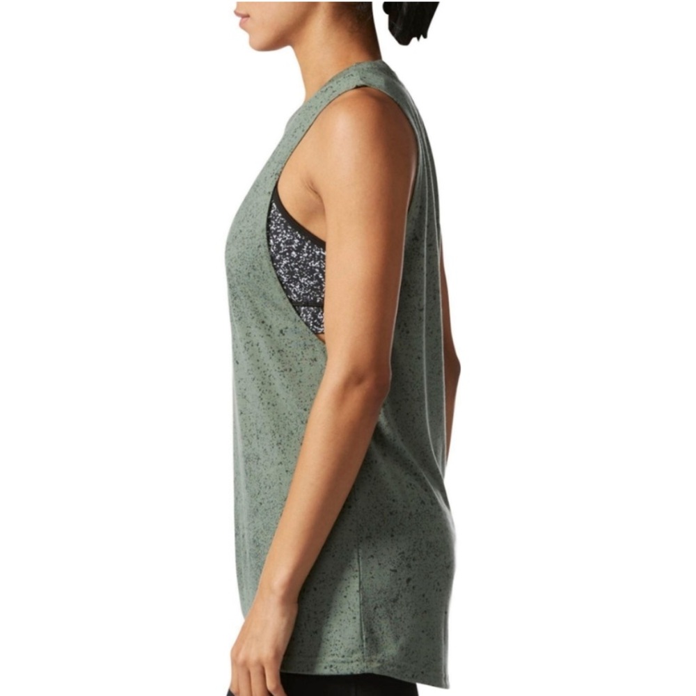 Adidas Green Fleck Muscle Sleeveless Tank Top